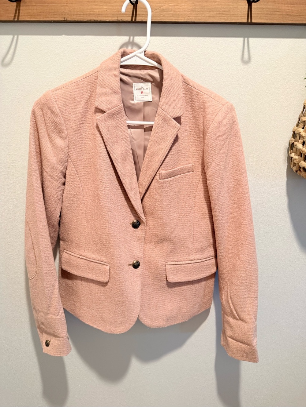 GAP Blush Pink Tailored Textured Blazer